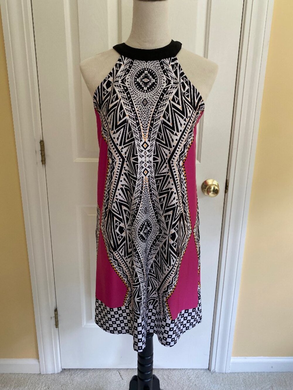 VENUS halter sleeveless sundress geometric print, sz M?